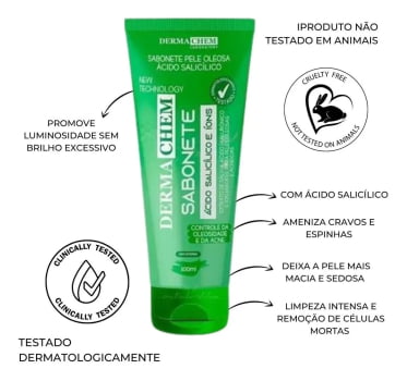 Sabonete Facial Pele Oleosa Espinha Ácido Salicílico Skincar